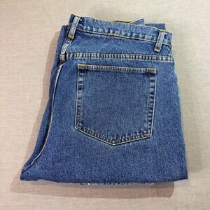 Army Navy Flannel Lined Jeans Mens 38x32 Blue Excellent Plaid Relaxed Fit 1640